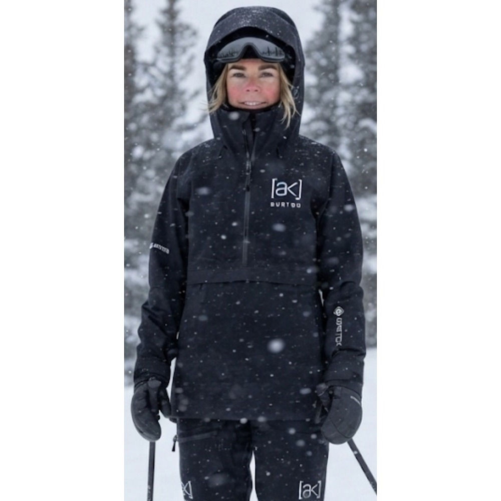 Burton AK 2L G-Tex Anorak Hooded Ski Jacket Women's Black Sz Small Kimmy